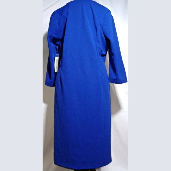 2 Item Bundle NWT Luxology Women’s Faux Wrap Dresses XL Blue/Sparkle Black - Picture 3 of 11